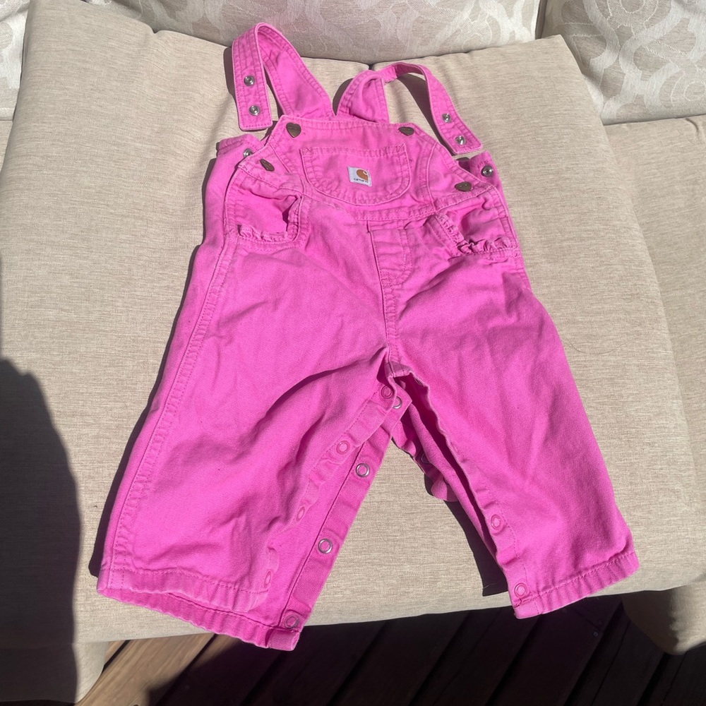 Carhartt Pink Overalls Sturdy Cotton Bib-Style